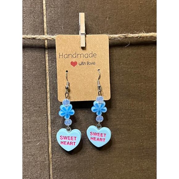 Handmade Valentines Day Earrings - Picture 1 of 2